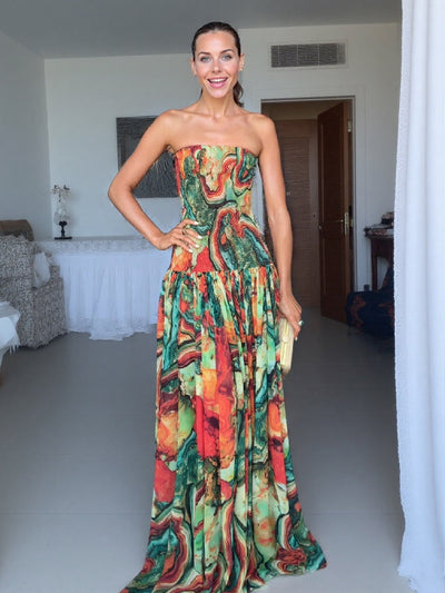 Sienna™ | Abstract Print Maxi Dress