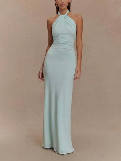 Maya™ | Sleek Halter Maxi Dress
