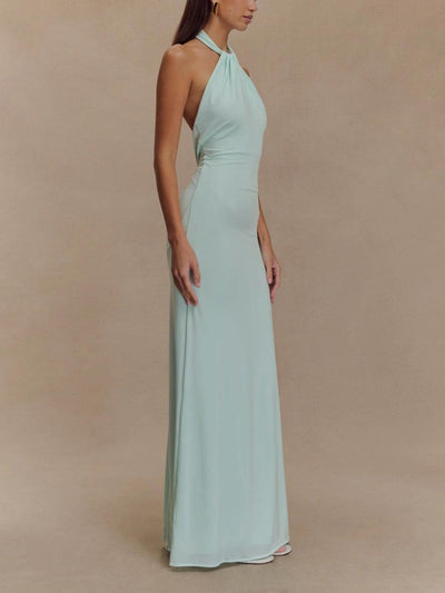 Maya™ | Sleek Halter Maxi Dress
