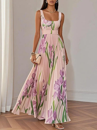 Elara™ | Floral Chiffon Maxi Dress
