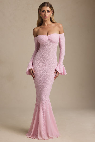 Celeste™ | Off-Shoulder Lace Maxi Dress